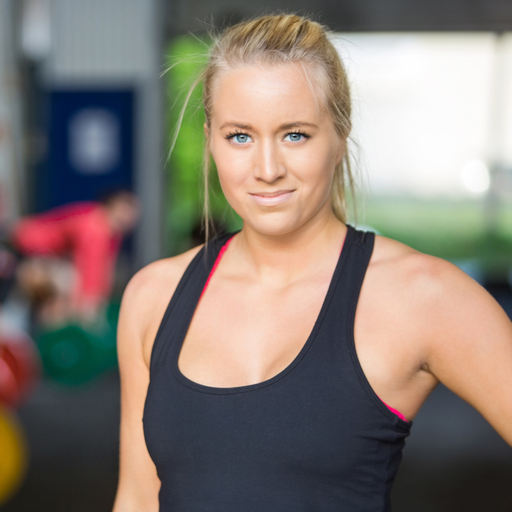 Joanna Gill cooling off after a work out